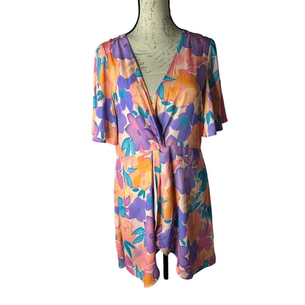 CUPSHE FLORAL WOMEN'S SWIM COVER UP BEACH DRESS SIZE L NEW